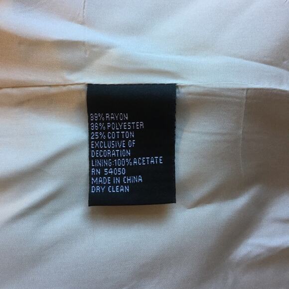 Kasper 4 Cream Ivory Jacquard Blazer Jacket Formal - Picture 10 of 10